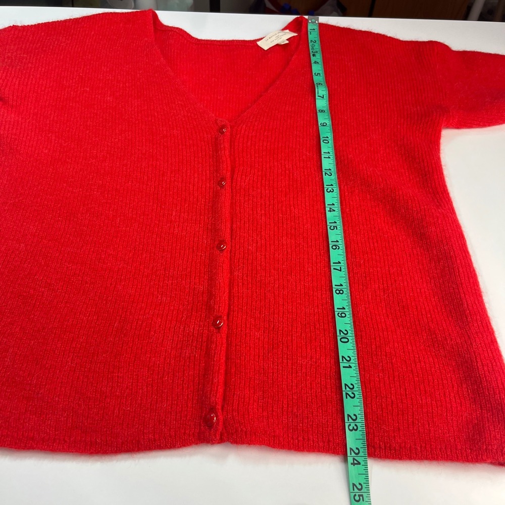 Sezane Barry Cardigan Women's M Reversible Red Mohair Alpaca V-Neck Oversized - Picture 7 of 14